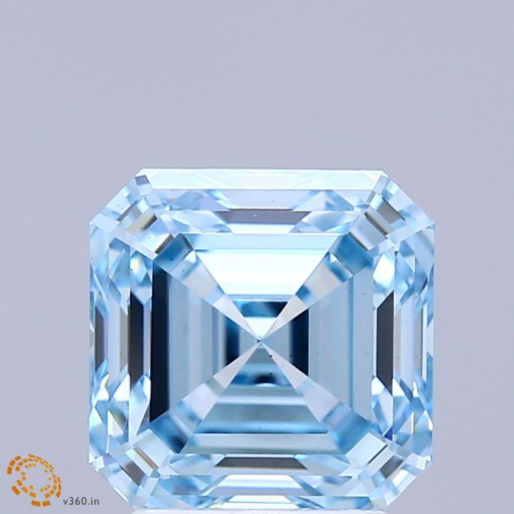 3.18 Ct. Fancy Intense Blue Asscher Lab Grown Diamond