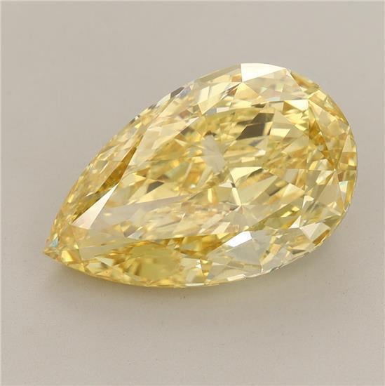 5.54 Ct. Fancy Vivid Yellow Pear Lab Grown Diamond