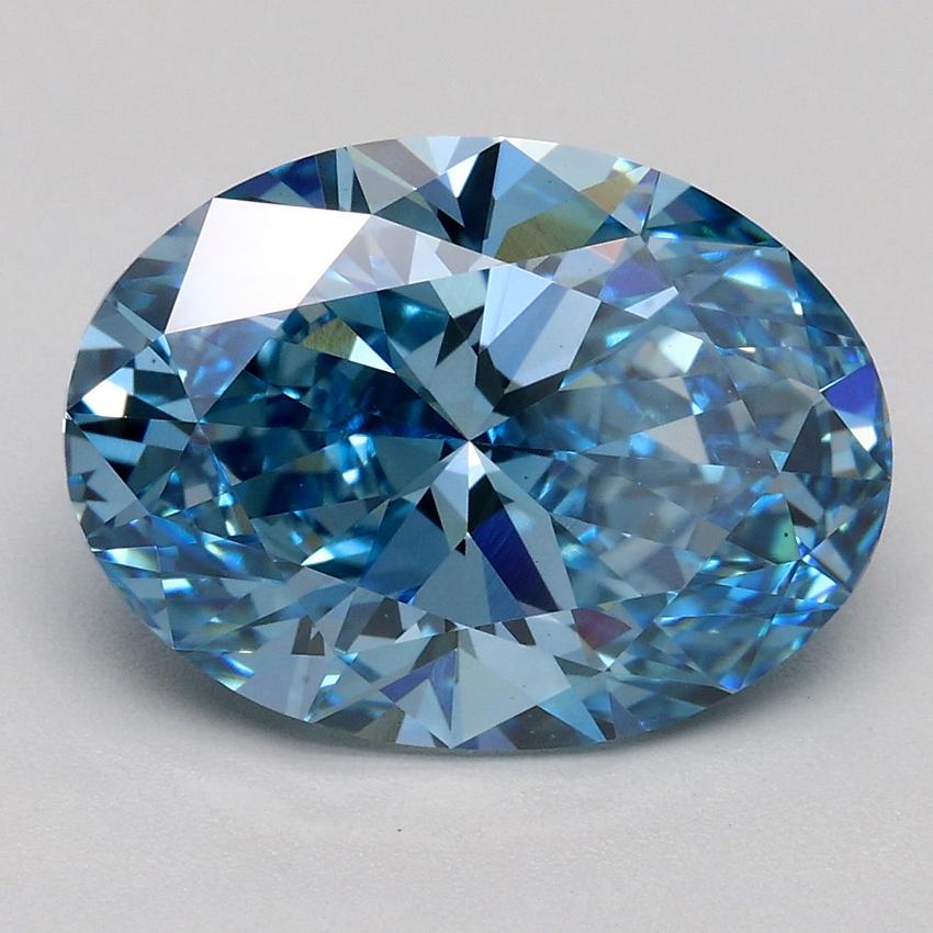 3.07 Ct. Fancy Vivid Blue Oval Lab Grown Diamond
