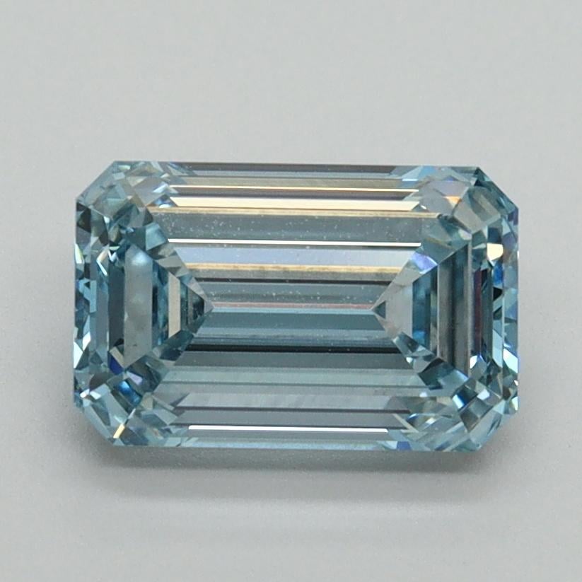 1.71 Ct. Fancy Intense Blue Emerald Lab Grown Diamond