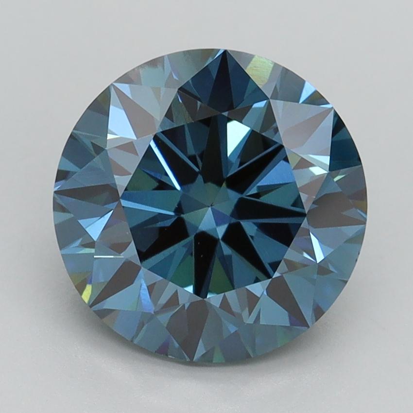 3.00 Ct. Fancy Vivid Blue Round Lab Grown Diamond