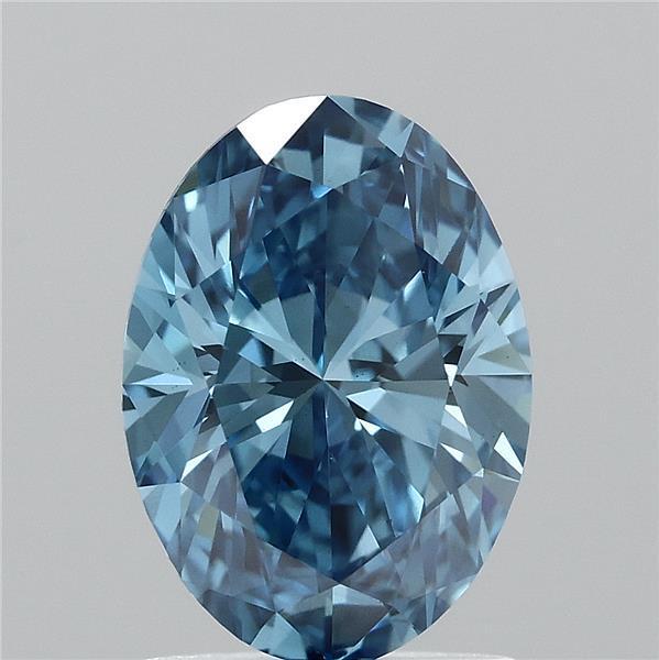 1.52 Ct. Fancy Vivid  Blue Oval Lab Grown Diamond