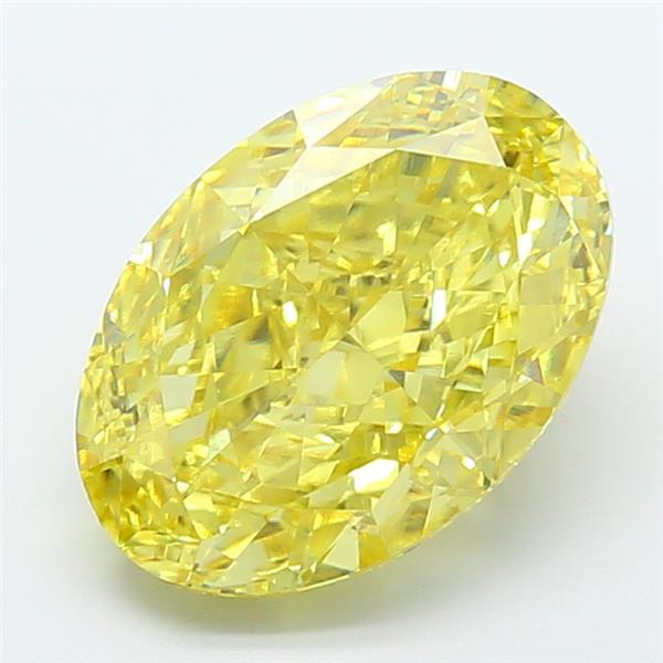 6.32 Ct. Fancy Vivid Yellow Oval Lab Grown Diamond