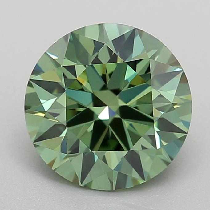1.04 Ct. Fancy Vivid Green Round Lab Grown Diamond