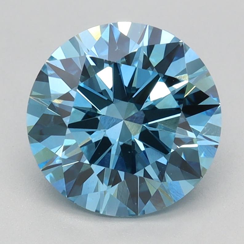1.88 Ct. Fancy Vivid Blue Round Lab Grown Diamond