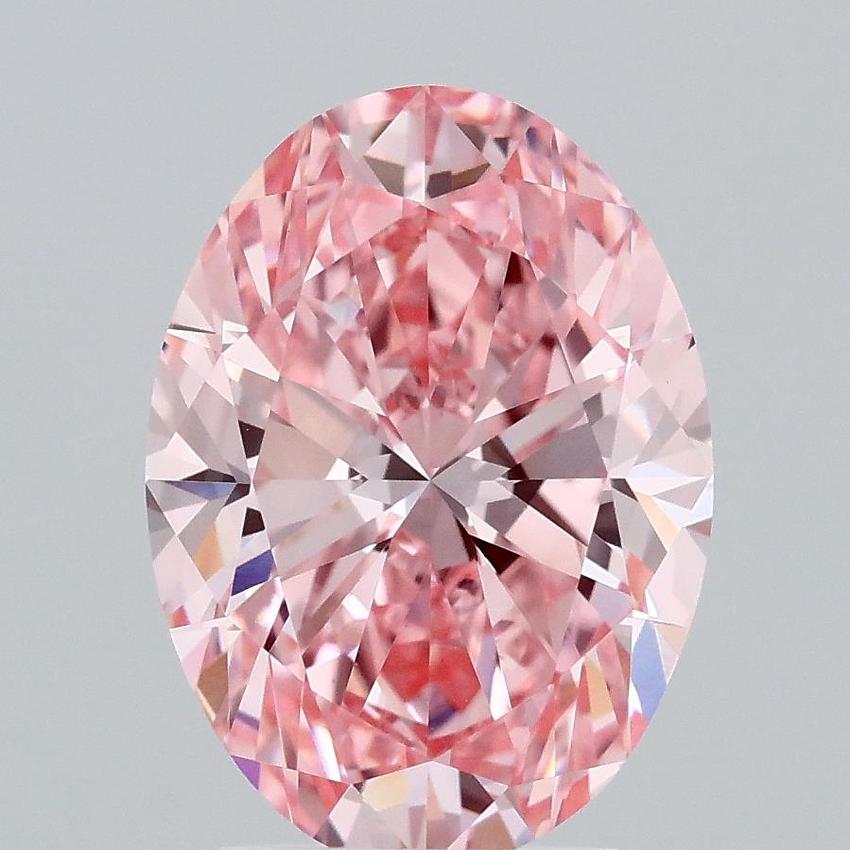 3.15 Ct. Fancy Vivid Pink Oval Lab Grown Diamond
