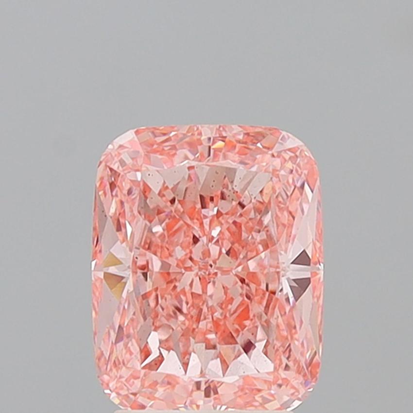 3.03 Ct. Fancy Vivid Pink Cushion Lab Grown Diamond