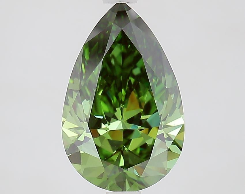 2.57 Ct. Fancy Vivid Green Pear Lab Grown Diamond