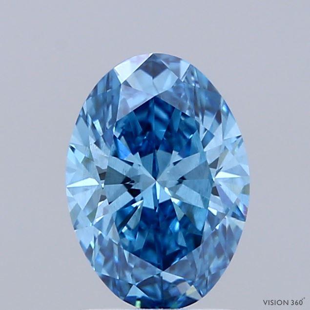 1.12 Ct. Fancy Vivid Blue Oval Lab Grown Diamond