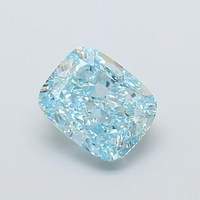 1.53 Ct. Fancy Vivid  Blue Cushion Lab Grown Diamond