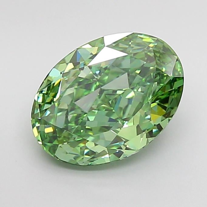 3.22 Ct. Fancy Vivid Green Oval Lab Grown Diamond