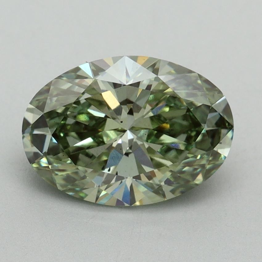2.19 Ct. Fancy Vivid Green Oval Lab Grown Diamond
