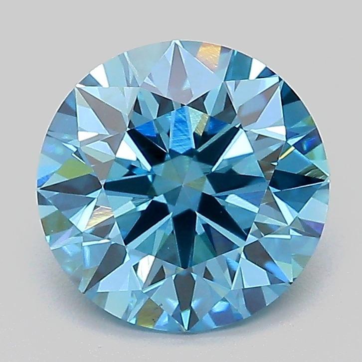 2.10 Ct. Fancy Vivid Blue Round Lab Grown Diamond