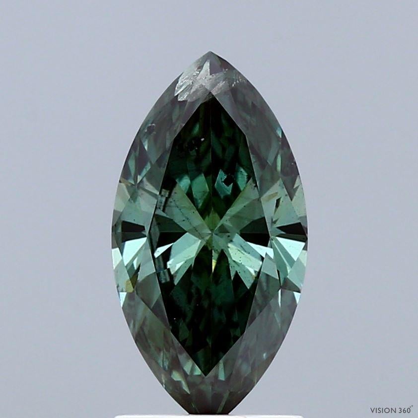 1.48 Ct. Fancy Vivid Green Marquise Lab Grown Diamond