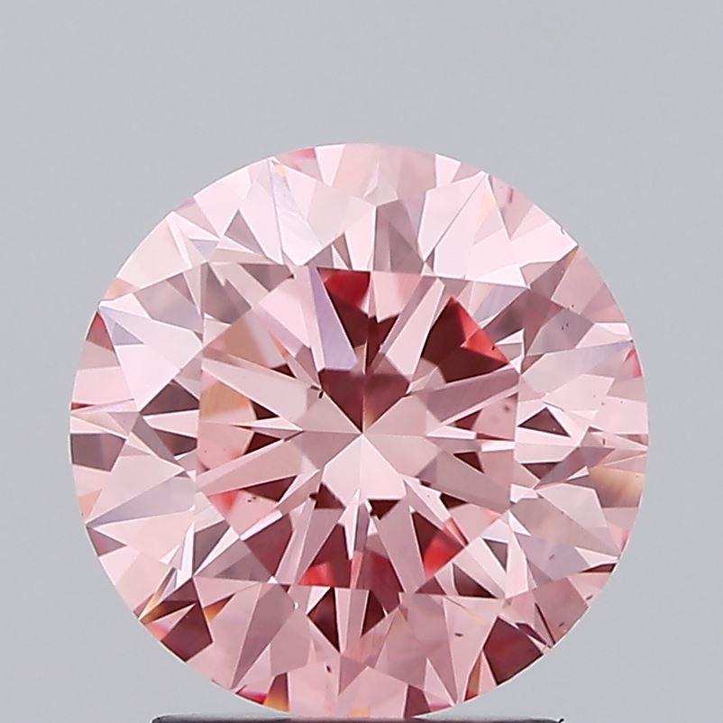 2.37 Ct. Fancy Vivid Pink Round Lab Grown Diamond