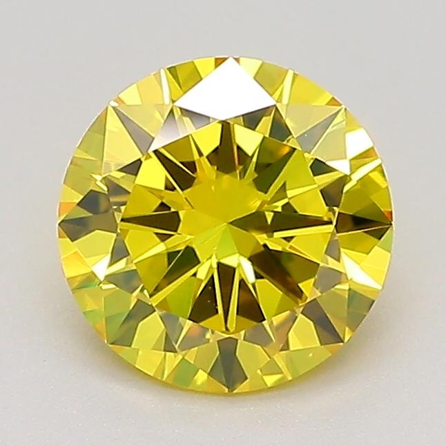 1.12 Ct. Fancy Vivid Yellow Round Lab Grown Diamond