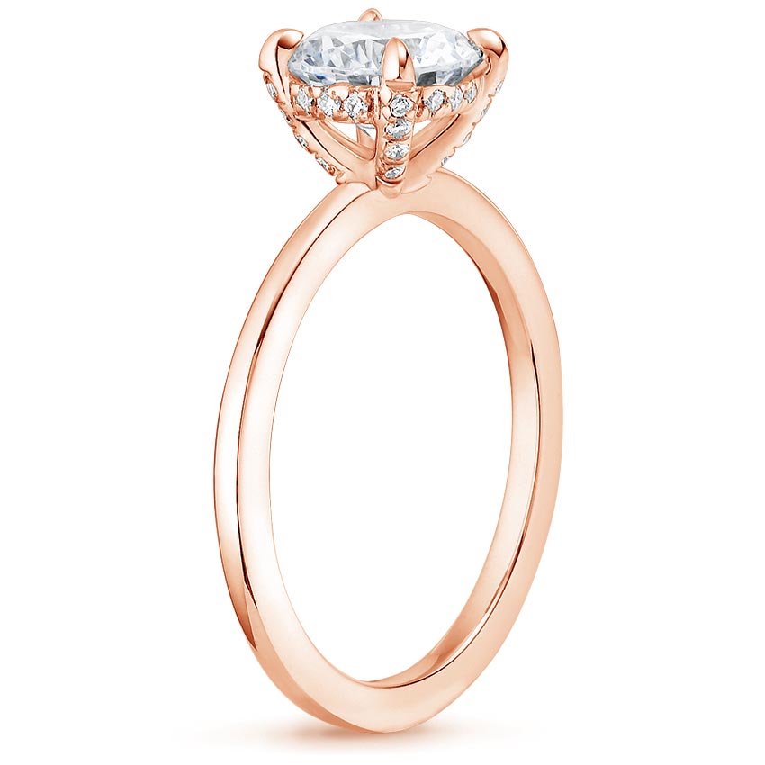 14K Rose Gold Lumiere Diamond Ring, large side view