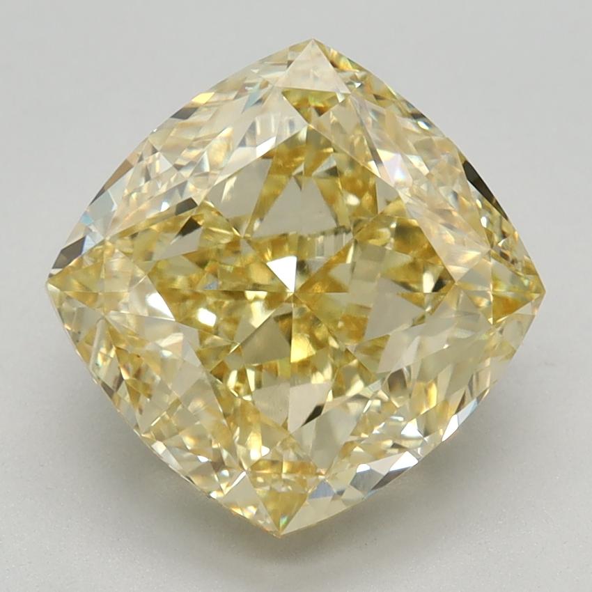 3.88 Ct. Fancy Vivid Yellow Cushion Lab Grown Diamond