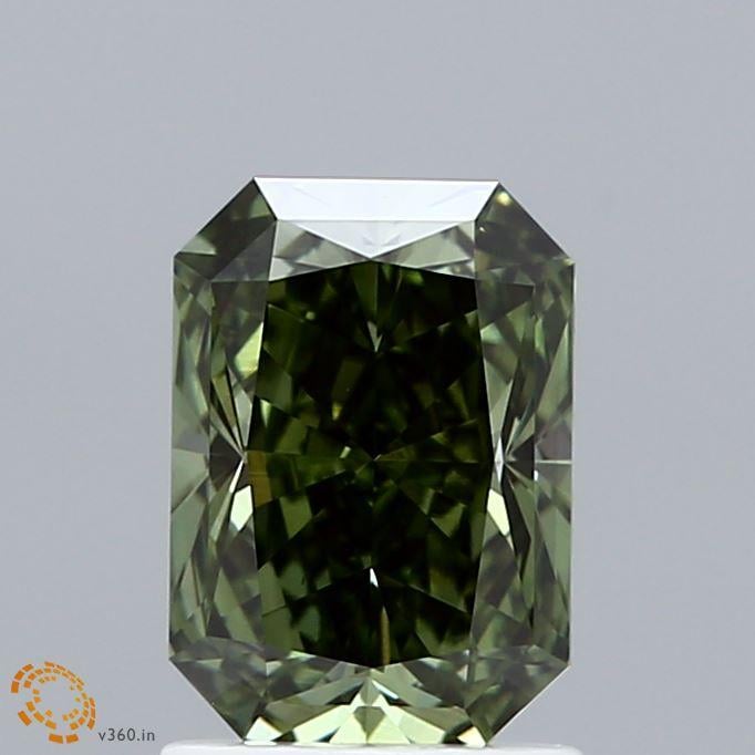1.62 Ct. Fancy Vivid Green Radiant Lab Grown Diamond