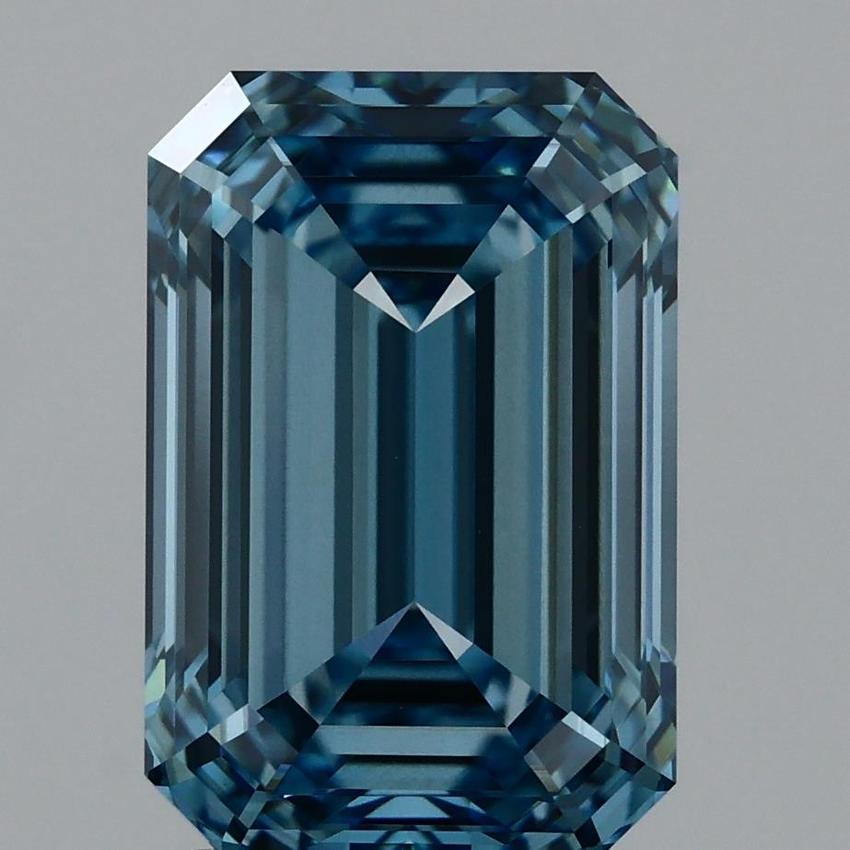 3.14 Ct. Fancy Vivid Blue Emerald Lab Grown Diamond