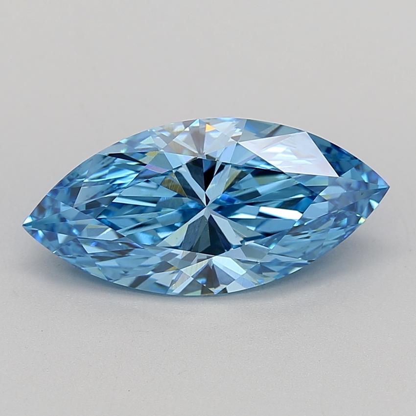 3.01 Ct. Fancy Vivid  Blue Marquise Lab Grown Diamond