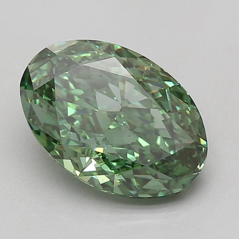 4.02 Ct. Fancy Vivid Green Oval Lab Grown Diamond