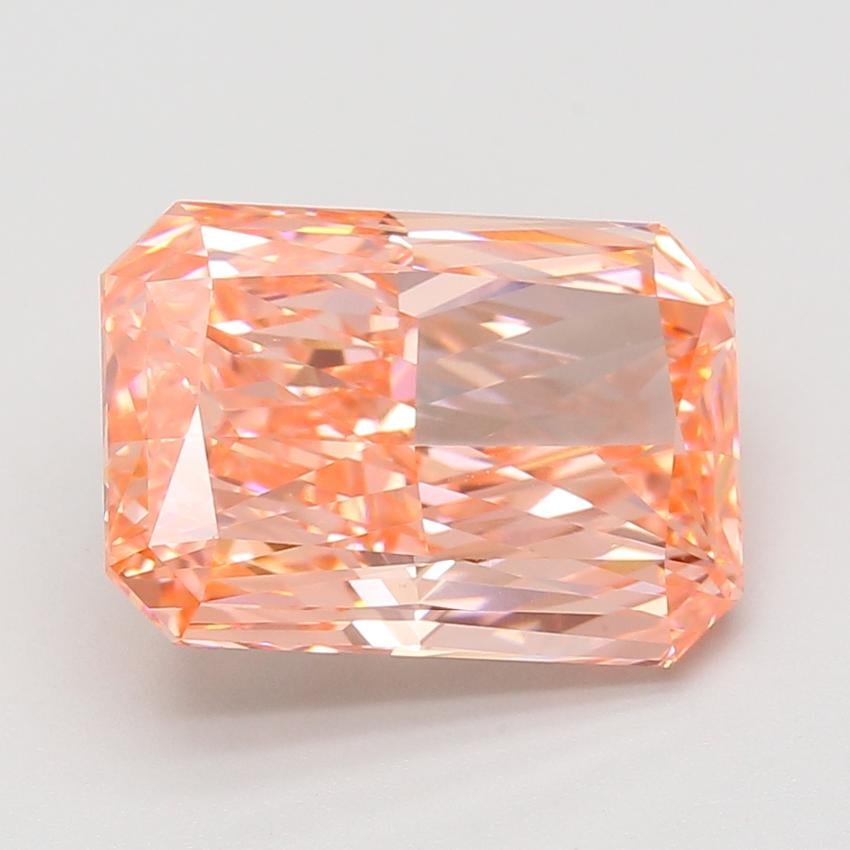 7.08 Ct. Fancy Vivid Pink Radiant Lab Grown Diamond