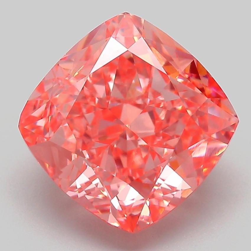 5.26 Ct. Fancy Vivid Pink Cushion Lab Grown Diamond