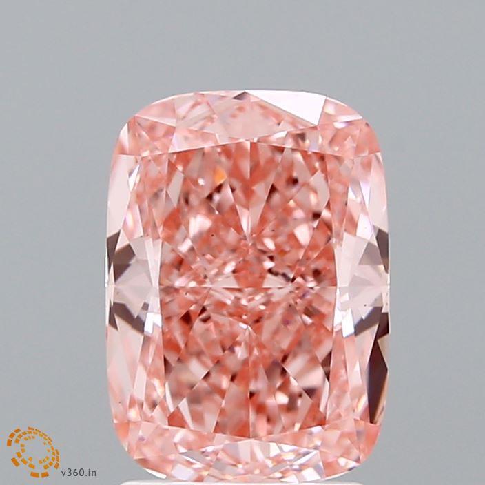 2.05 Ct. Fancy Vivid  Pink Cushion Lab Grown Diamond