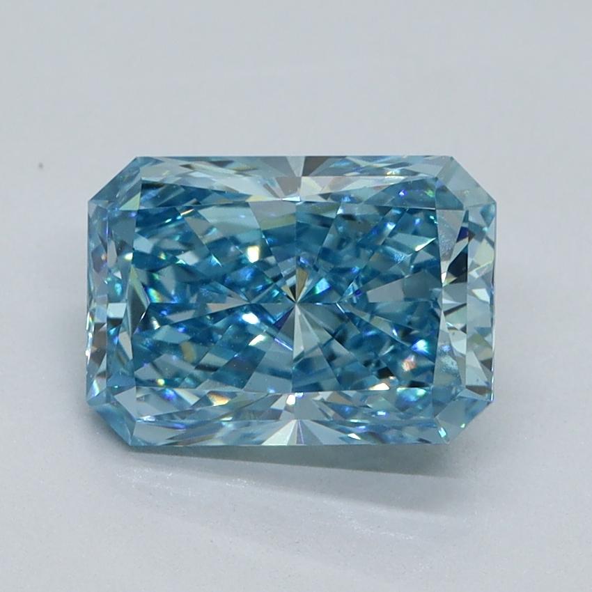 2.07 Ct. Fancy Vivid Malibu Blue Radiant Lab Grown Diamond