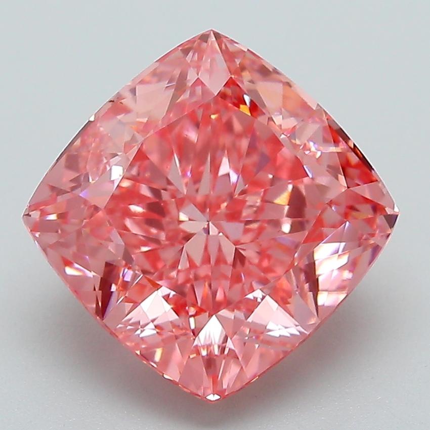 5.10 Ct. Fancy Vivid Pink Cushion Lab Grown Diamond
