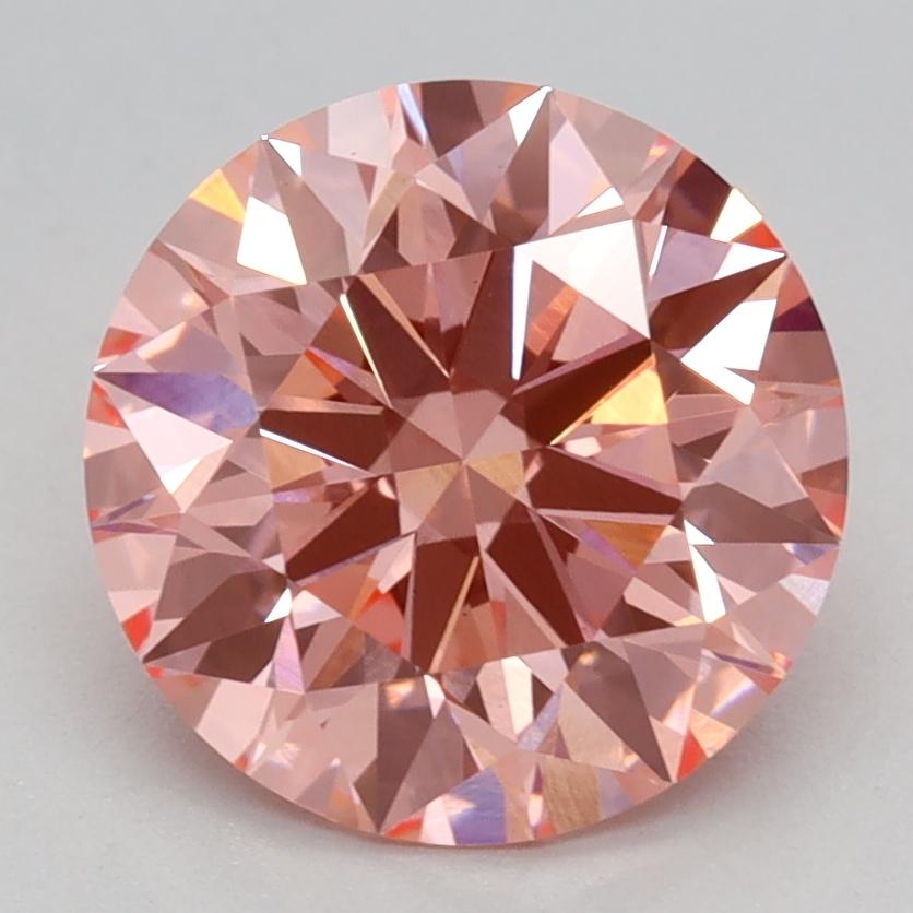 2.10 Ct. Fancy Vivid Pink Round Lab Grown Diamond