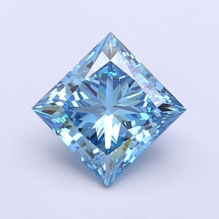 1.55 Ct. Fancy Vivid Blue Princess Lab Grown Diamond