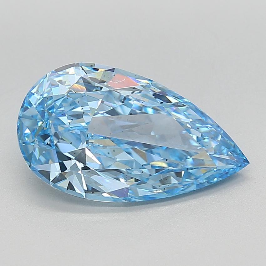 4.52 Ct. Fancy Vivid  Blue Pear Lab Grown Diamond