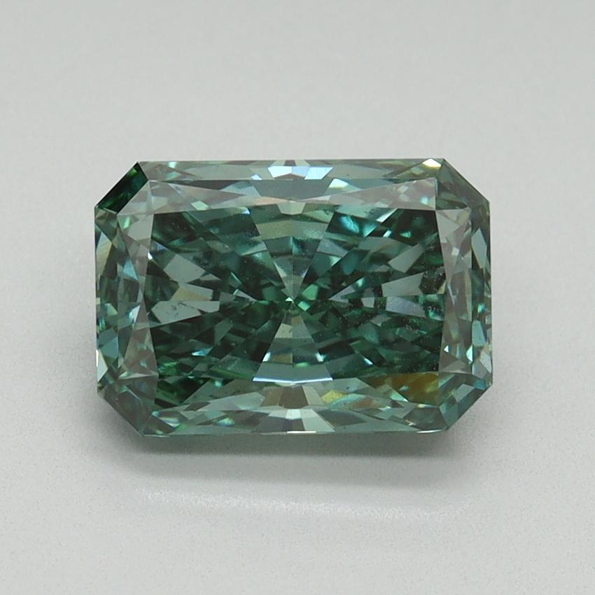 2.12 Ct. Fancy Vivid Green Radiant Lab Grown Diamond