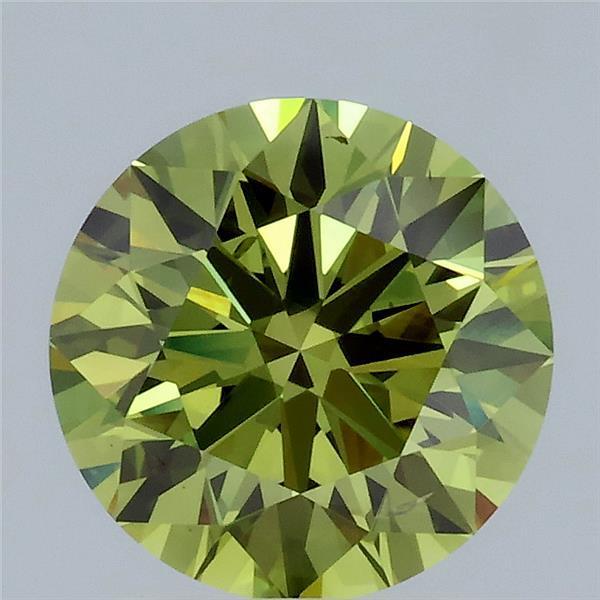 1.99 Ct. Fancy Vivid Green Round Lab Grown Diamond