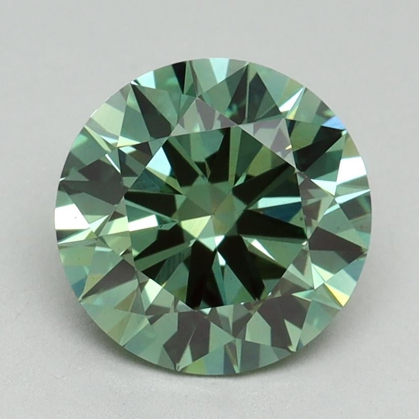 2.06 Ct. Fancy Vivid Pacific Green Round Lab Grown Diamond