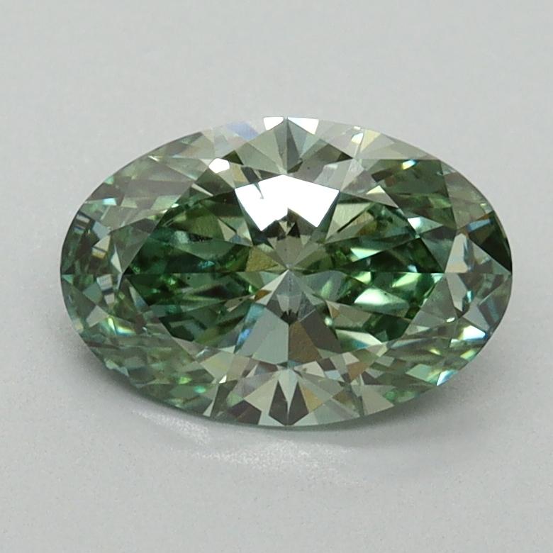 1.10 Ct. Fancy Vivid Green Oval Lab Grown Diamond