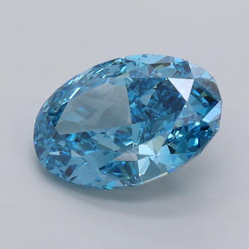 2.01 Ct. Fancy Vivid  Blue Oval Lab Grown Diamond
