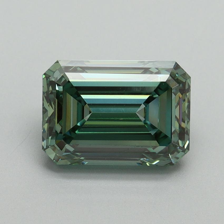 2.46 Ct. Fancy Vivid Pacific Green Emerald Lab Grown Diamond