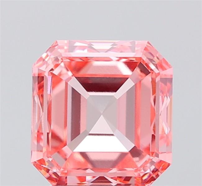 2.99 Ct. Fancy Vivid  Pink Asscher Lab Grown Diamond