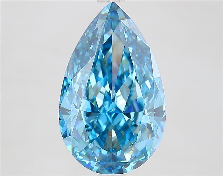 4.53 Ct. Fancy Vivid  Blue Pear Lab Grown Diamond
