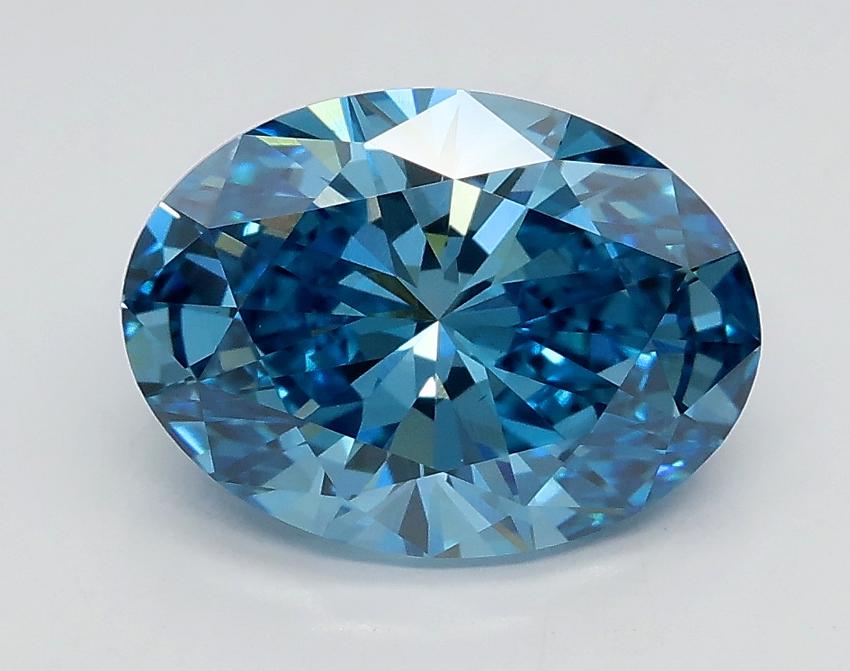 2.01 Ct. Fancy Vivid Blue Oval Lab Grown Diamond