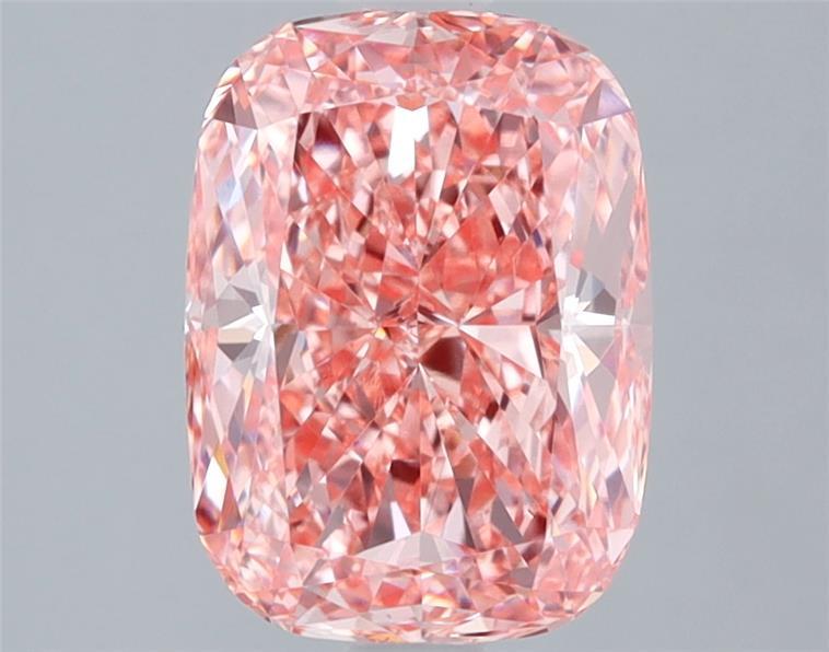 2.42 Ct. Fancy Vivid Pink Cushion Lab Grown Diamond