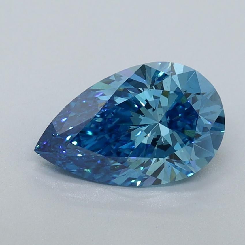 1.10 Ct. Fancy Vivid Malibu Blue Pear Lab Grown Diamond
