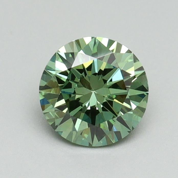 0.70 Ct. Fancy Vivid Green Round Lab Grown Diamond