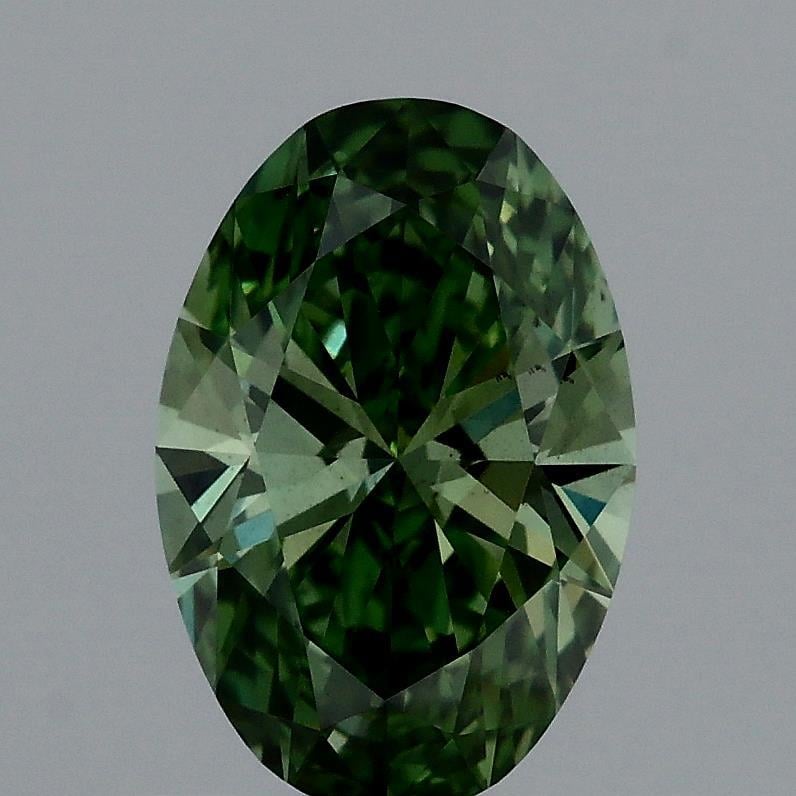 1.03 Ct. Fancy Vivid Green Oval Lab Grown Diamond