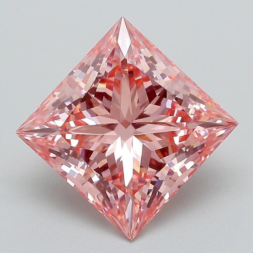 4.09 Ct. Fancy Vivid Pink Princess Lab Grown Diamond