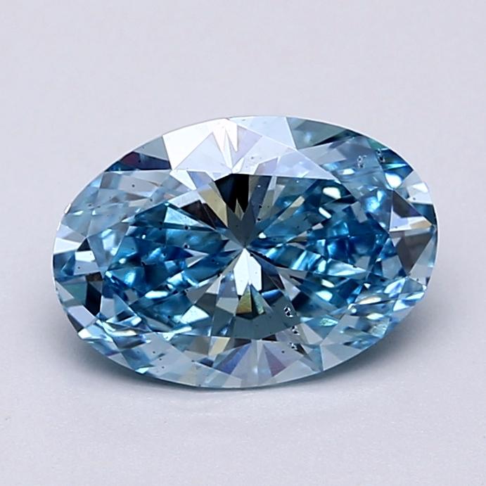 2.02 Ct. Fancy Vivid  Blue Oval Lab Grown Diamond