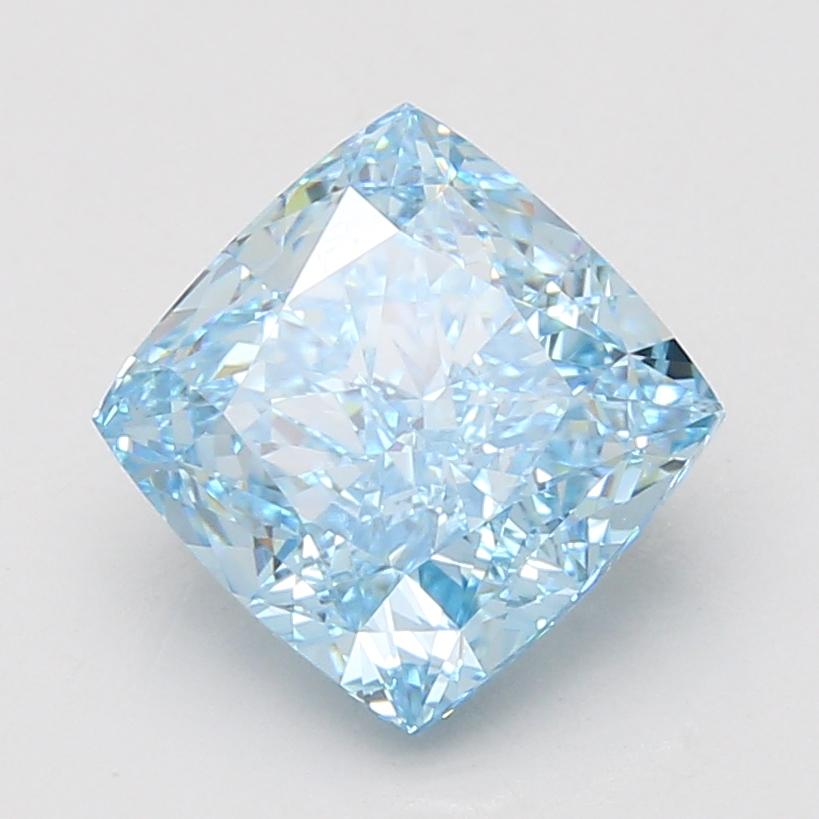 4.01 Ct. Fancy Vivid Blue Cushion Lab Grown Diamond
